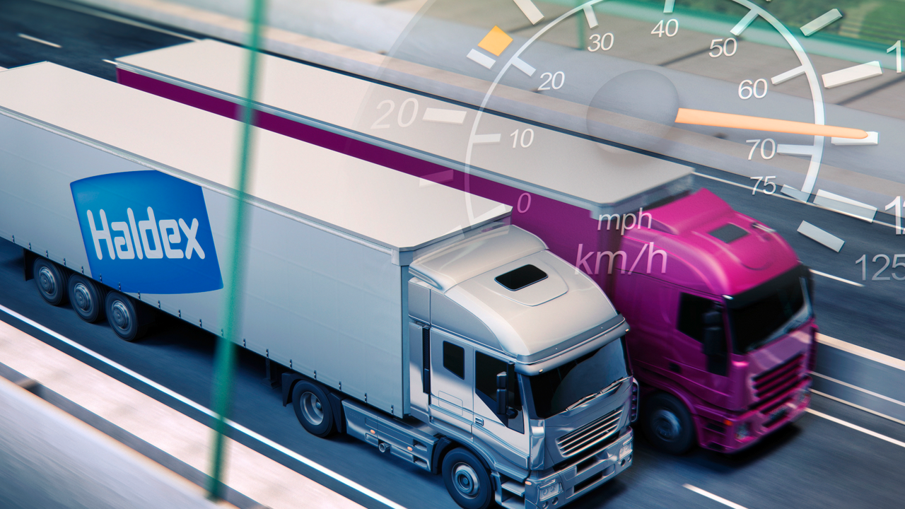 Two trailers on the road